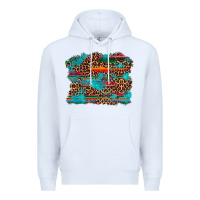 White western serape leopard turquoise  background Premium Hoodie - Artiststas