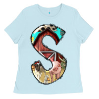 Baby Blue farm life alphabet lowercase letters s Ladies Tee - BundleAndBundleShop