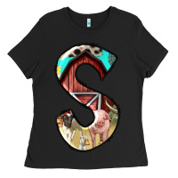 Black farm life alphabet lowercase letters s Ladies Tee - BundleAndBundleShop