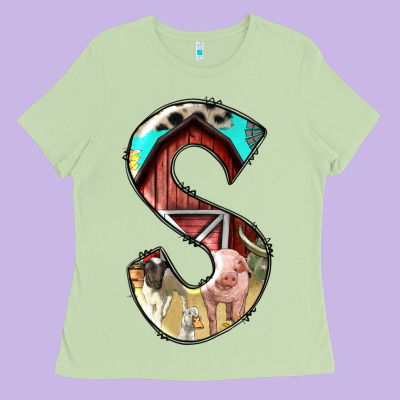 Farm Life Alphabet Lowercase Letters S Ladies Tee Designed By Bundleandbundleshop
