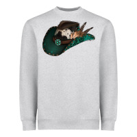 Heather Grey cowhide flowers cowboy hat Heavyweight Sweatshirt - Jasminsmagicworld