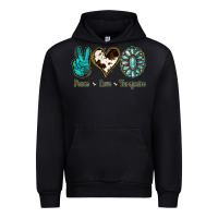 Black Peace Love Turquoise Urban Hoodie - Jasminsmagicworld
