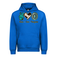 Cobalt Peace Love Turquoise Urban Hoodie - Jasminsmagicworld