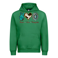 Emerald Peace Love Turquoise Urban Hoodie - Jasminsmagicworld