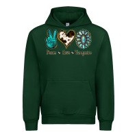 Forest Green Peace Love Turquoise Urban Hoodie - Jasminsmagicworld