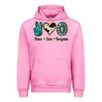 Fuchsia Pink Peace Love Turquoise Urban Hoodie - Jasminsmagicworld