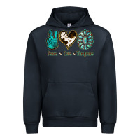 Navy Peace Love Turquoise Urban Hoodie - Jasminsmagicworld