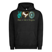 Pigment Black Peace Love Turquoise Urban Hoodie - Jasminsmagicworld