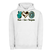 Peace Love Turquoise Urban Hoodie | Teevron