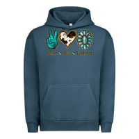 Pigment Midnight Navy Peace Love Turquoise Urban Hoodie - Jasminsmagicworld