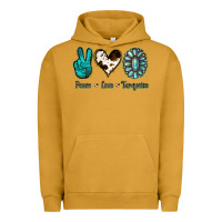 Pigment Peanut Butter Peace Love Turquoise Urban Hoodie - Jasminsmagicworld