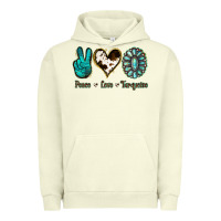 Pigment Pistachio Peace Love Turquoise Urban Hoodie - Jasminsmagicworld