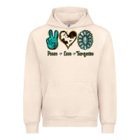 Sandshell Peace Love Turquoise Urban Hoodie - Jasminsmagicworld