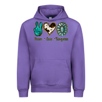 Tulip Peace Love Turquoise Urban Hoodie - Jasminsmagicworld