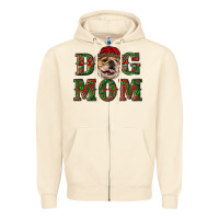 Sandshell Christmas English Bulldog Mom Zipper Hoodie - RanaPortraitStore