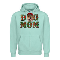 Seafoam Christmas English Bulldog Mom Zipper Hoodie - RanaPortraitStore