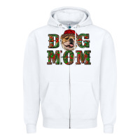White Christmas English Bulldog Mom Zipper Hoodie - RanaPortraitStore