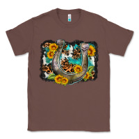 Chestnut western leopard cowhide turquoise background horse Classic Tee - OliviaCreatesArt