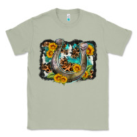 Matcha western leopard cowhide turquoise background horse Classic Tee - OliviaCreatesArt