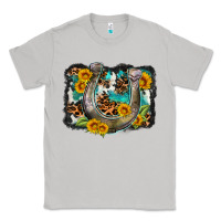 Moon Dust western leopard cowhide turquoise background horse Classic Tee - OliviaCreatesArt