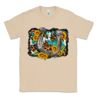 Mushroom western leopard cowhide turquoise background horse Classic Tee - OliviaCreatesArt