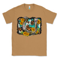 Toasted Coconut western leopard cowhide turquoise background horse Classic Tee - OliviaCreatesArt