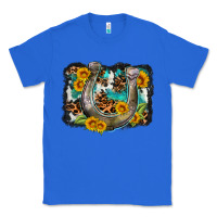 True Royal western leopard cowhide turquoise background horse Classic Tee - OliviaCreatesArt