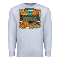 Heather Grey pumpkin farm truck Premium Sweatshirt - Jasminsmagicworld
