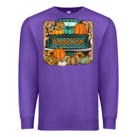 Purple pumpkin farm truck Premium Sweatshirt - Jasminsmagicworld