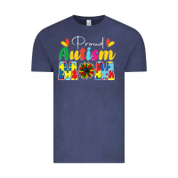 Vintage Denim Proud Autism Mom sunflower Vintage Tee - CowhideDigitalArt