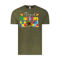 Vintage Olive Proud Autism Mom sunflower Vintage Tee - CowhideDigitalArt