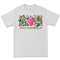 Dove Grey peace love easter bunny Premium Tee - FaDigitalArtStudio