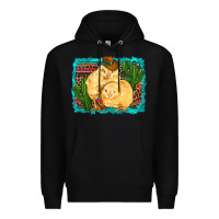 Black western cowboy chicks cactus coop animals  leopard serape turquoise Premium Hoodie - Artiststas