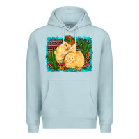 Blue Mist western cowboy chicks cactus coop animals  leopard serape turquoise Premium Hoodie - Artiststas