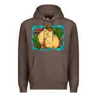 Coffee western cowboy chicks cactus coop animals  leopard serape turquoise Premium Hoodie - Artiststas
