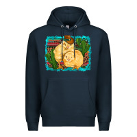 Navy western cowboy chicks cactus coop animals  leopard serape turquoise Premium Hoodie - Artiststas