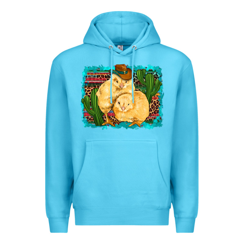 Western Cowboy Chicks Cactus Coop Animals  Leopard Serape Turquoise Premium Hoodie by Artiststas | Teevron