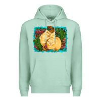 Seafoam western cowboy chicks cactus coop animals  leopard serape turquoise Premium Hoodie - Artiststas