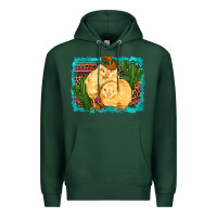Sports Green western cowboy chicks cactus coop animals  leopard serape turquoise Premium Hoodie - Artiststas