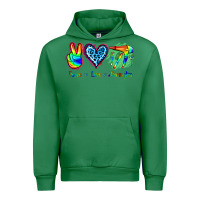 Emerald Peace Love Hairstylist Urban Hoodie - Jasminsmagicworld