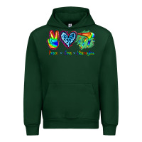 Forest Green Peace Love Hairstylist Urban Hoodie - Jasminsmagicworld