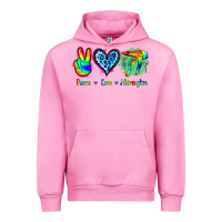 Fuchsia Pink Peace Love Hairstylist Urban Hoodie - Jasminsmagicworld