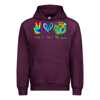 Mauve Wine Peace Love Hairstylist Urban Hoodie - Jasminsmagicworld