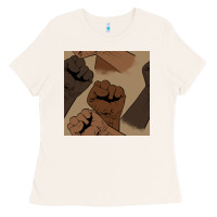 Bone melanin raised fist seamless pattern Ladies Tee - BundleAndBundleShop