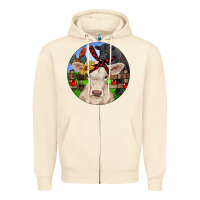Sandshell Christmas Charolais Calf Black Angus Bull And Roos Zipper Hoodie - RanaPortraitStore