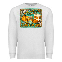 Oatmeal Heather just a girl who loves fall background Premium Sweatshirt - Jasminsmagicworld
