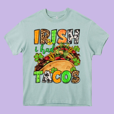 St. Patrick's Irish I Had Tacos Heavy Core Tee Designed By Oliviacreatesart