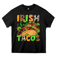 Black St. Patrick's Irish i had tacos Heavy Core Tee - OliviaCreatesArt