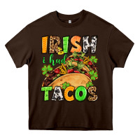 Chocolate Brown St. Patrick's Irish i had tacos Heavy Core Tee - OliviaCreatesArt