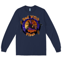Navy bad witch vibes Long Sleeve Tee - SublimationCraftShop